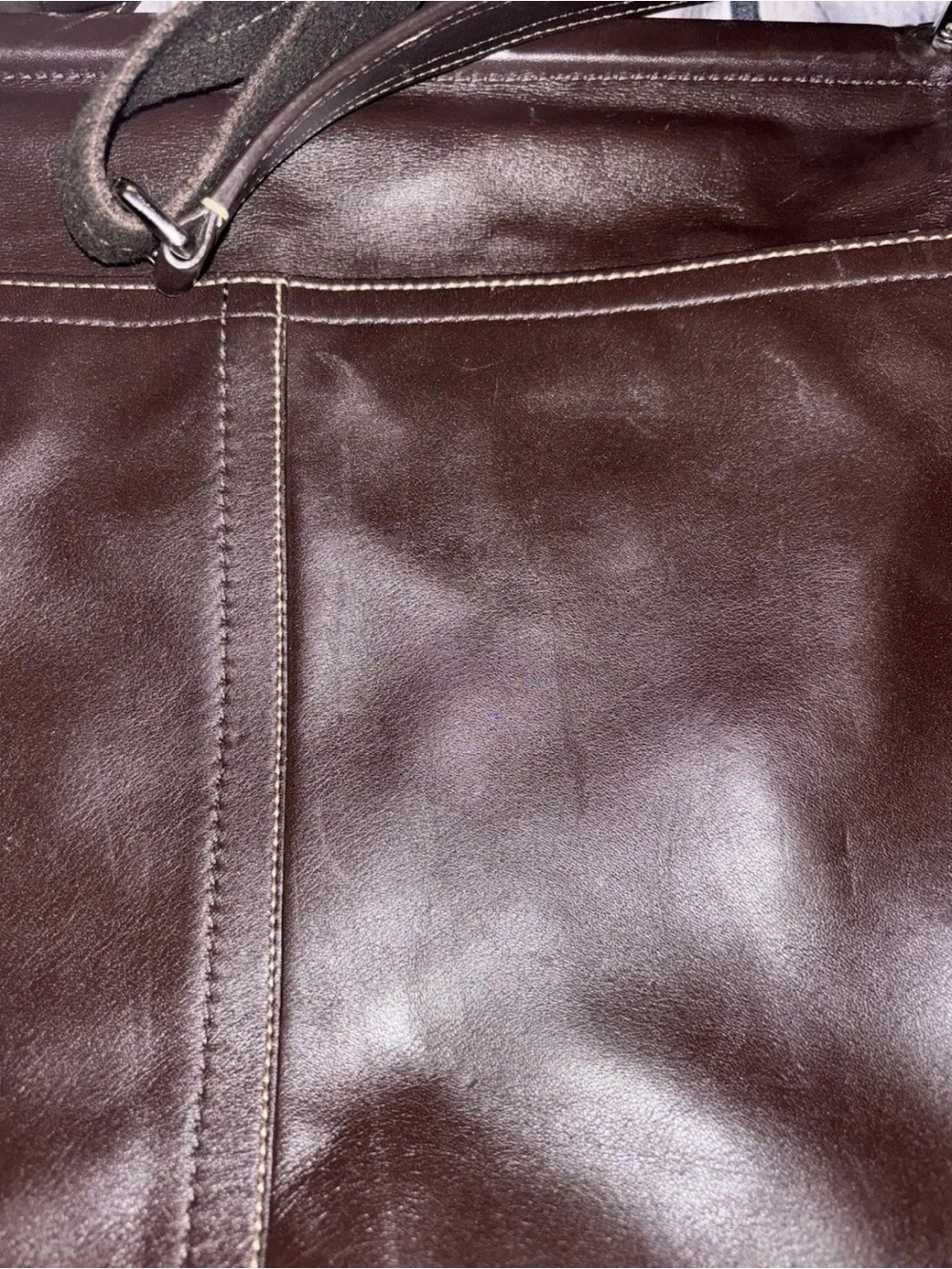 Vintage Coach Brown Leather Briefcase Messenger Bag Large Snap Handle Rare